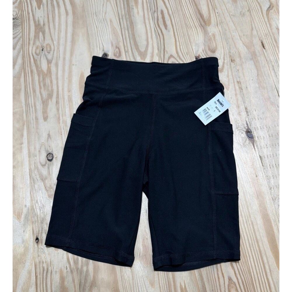 Derek Heart Women's High Waist Active Bike Shorts, Inseam 8", Black, Small